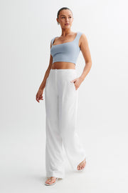 Linley Recycled Nylon Cropped Top - Dusty Blue
