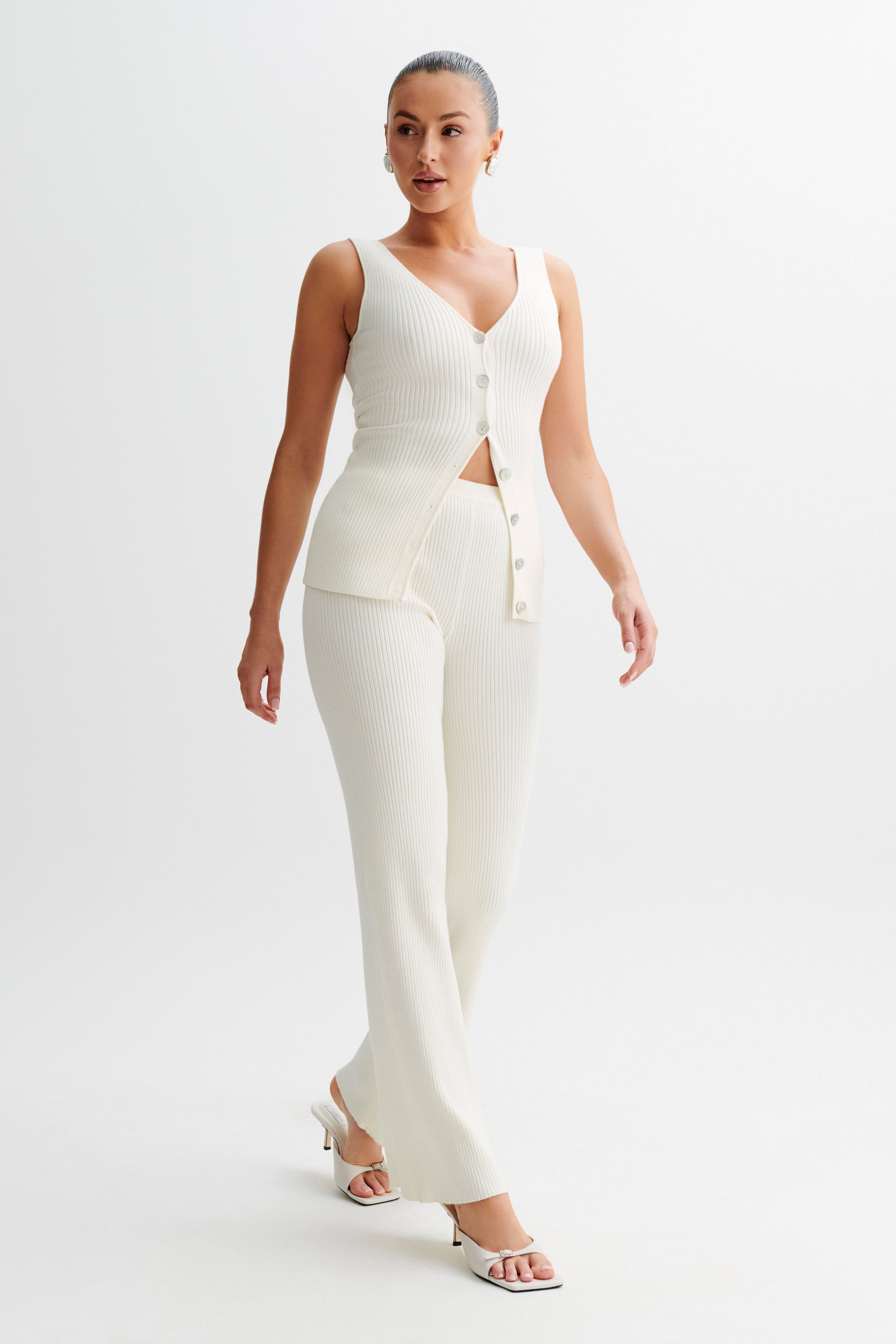 Calypso Knit Trousers - Ivory #3