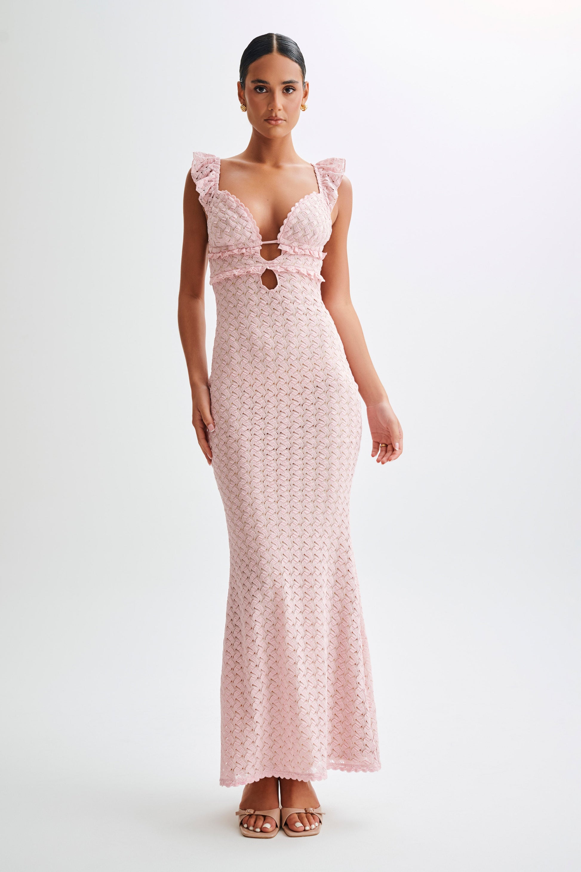 Ezra Lace Maxi Dress - Powder Pink #2
