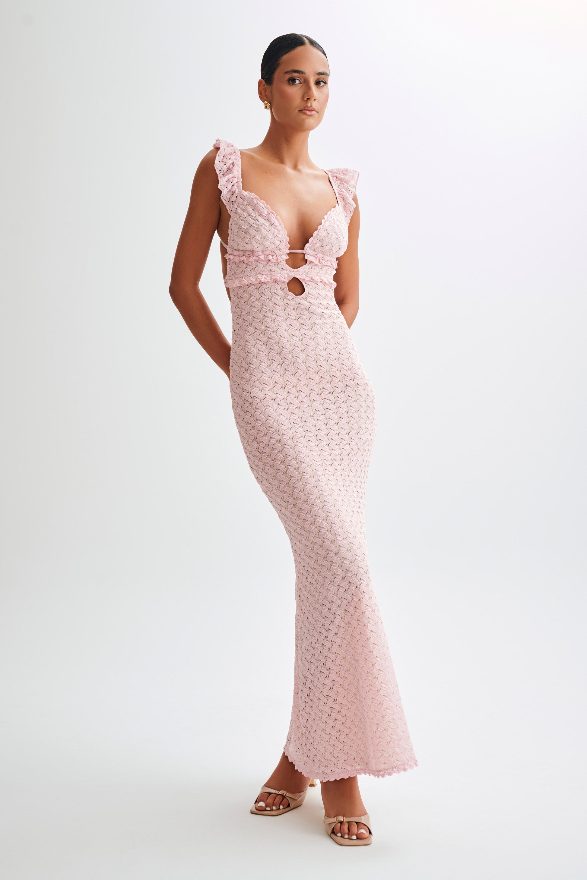 Ezra Lace Maxi Dress - Powder Pink #6