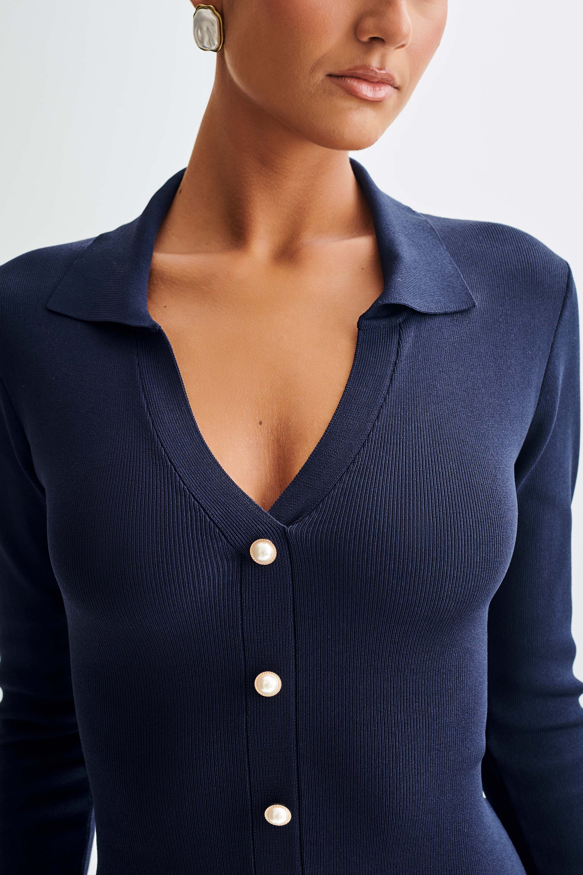 Pareesa Frill Mini Dress - Navy #4