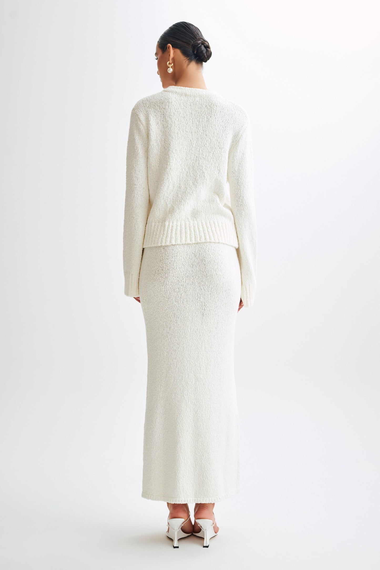 Moira Oversized Boucle Cardigan - White