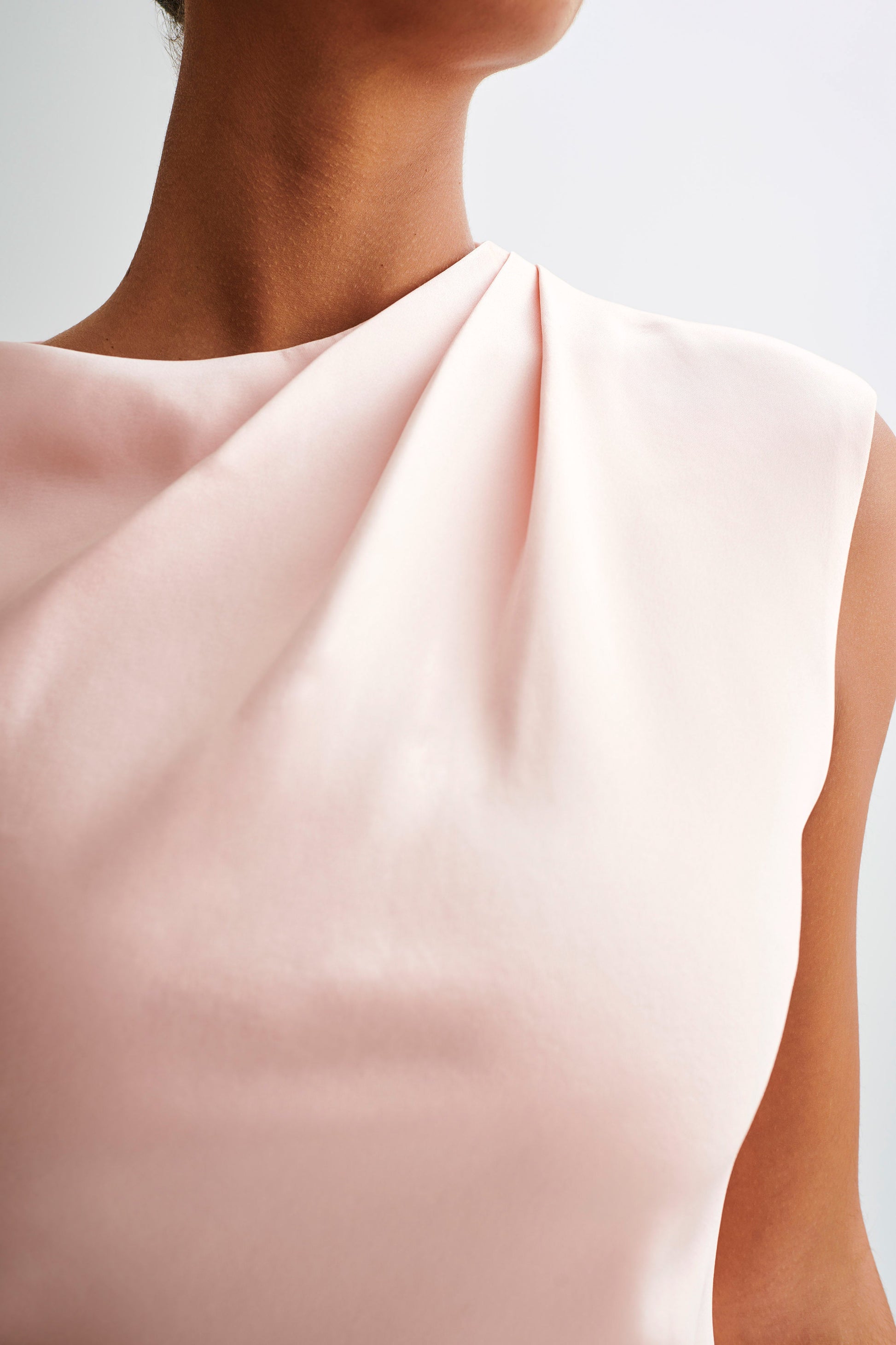 Granger Satin Structured Mini Dress - Pale Pink #8