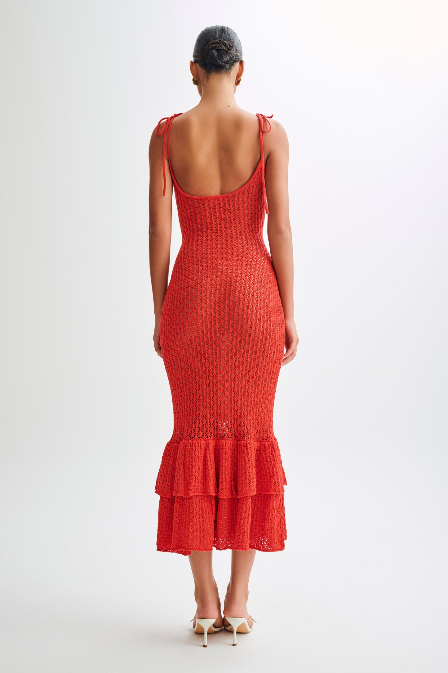 Bianca Knit Midi Dress - Pomegranate