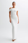 Cassandra Off Shoulder Slinky Maxi Dress - White