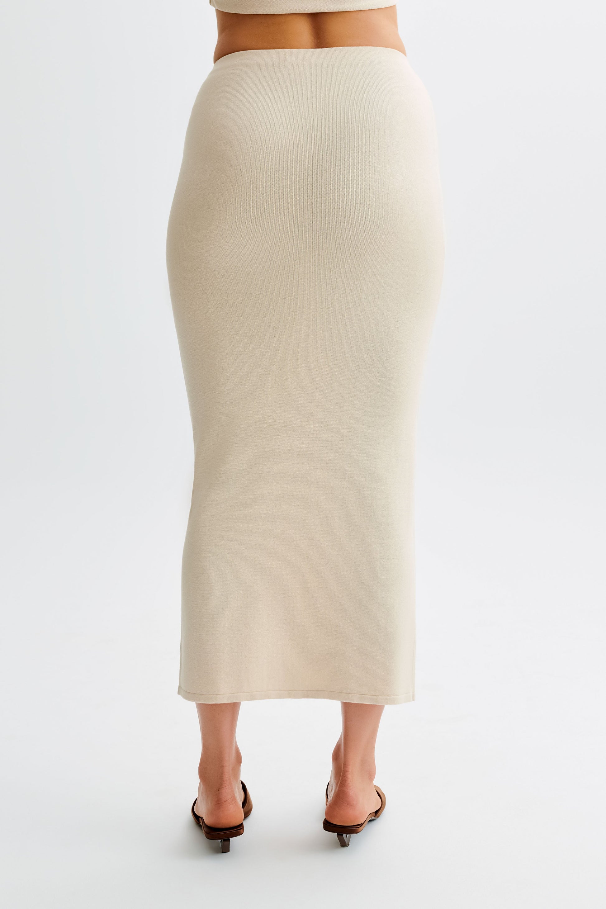 Maisie Buttoned Knit Maxi Skirt - Cream #2