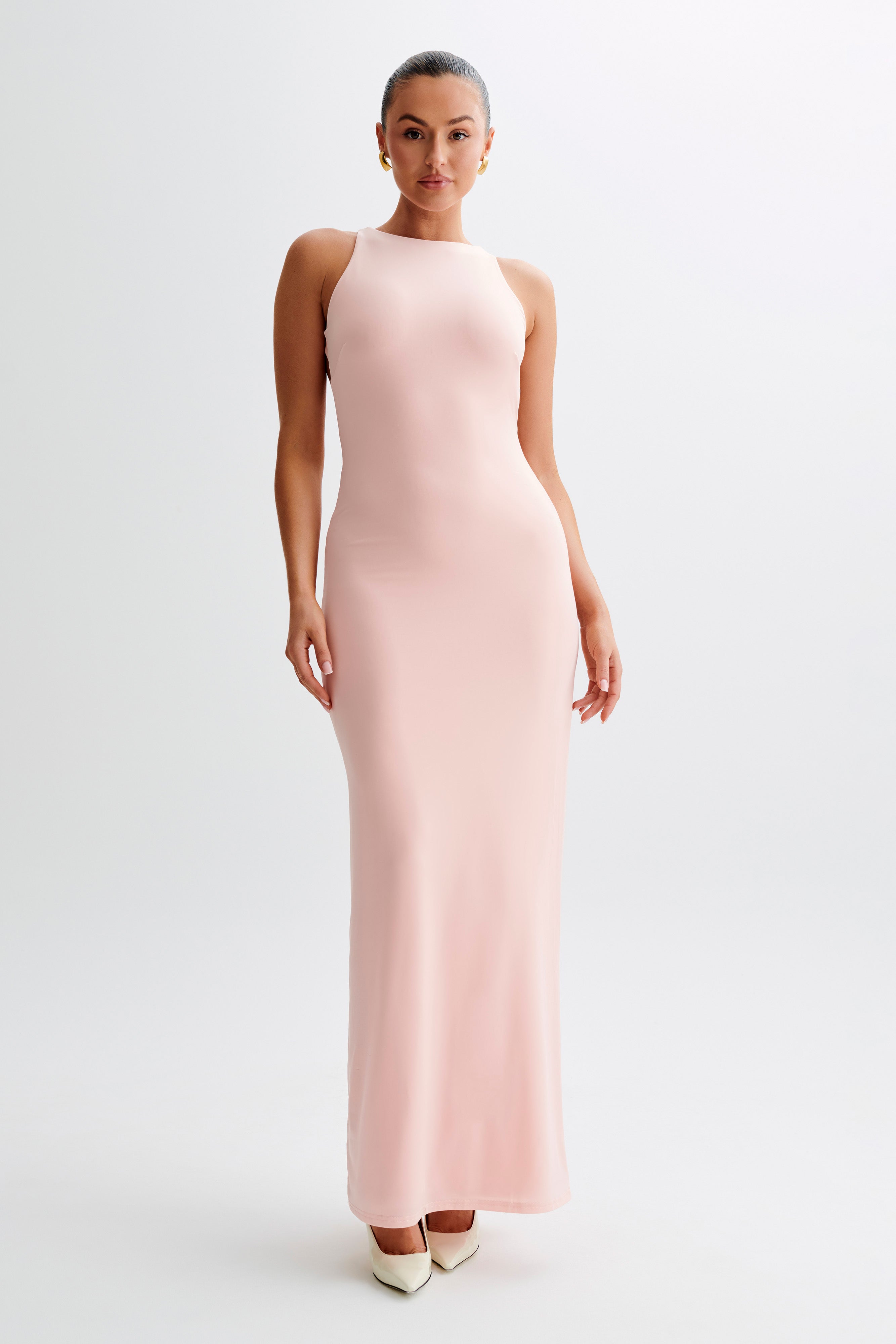 Pale fashion pink maxi dress uk