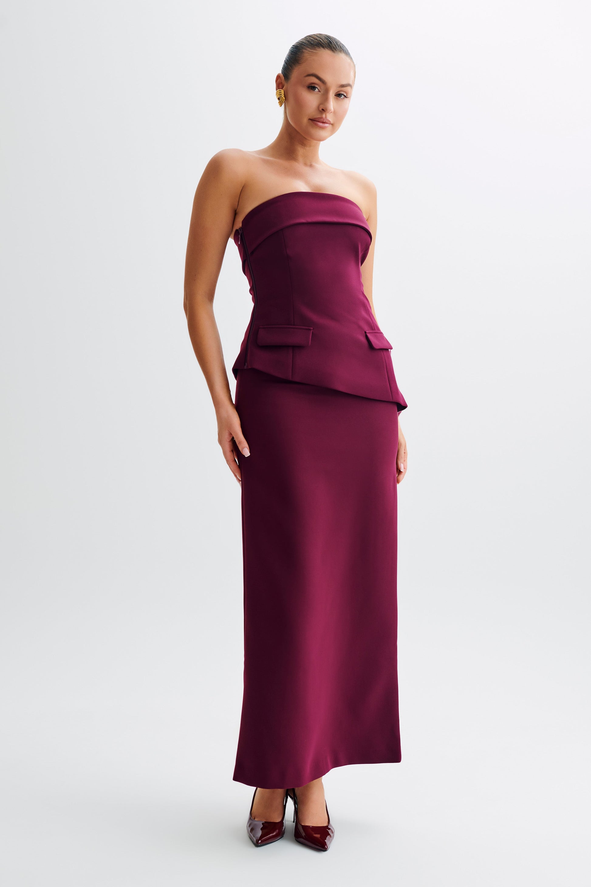 Micah Suiting Strapless Top - Plum #6