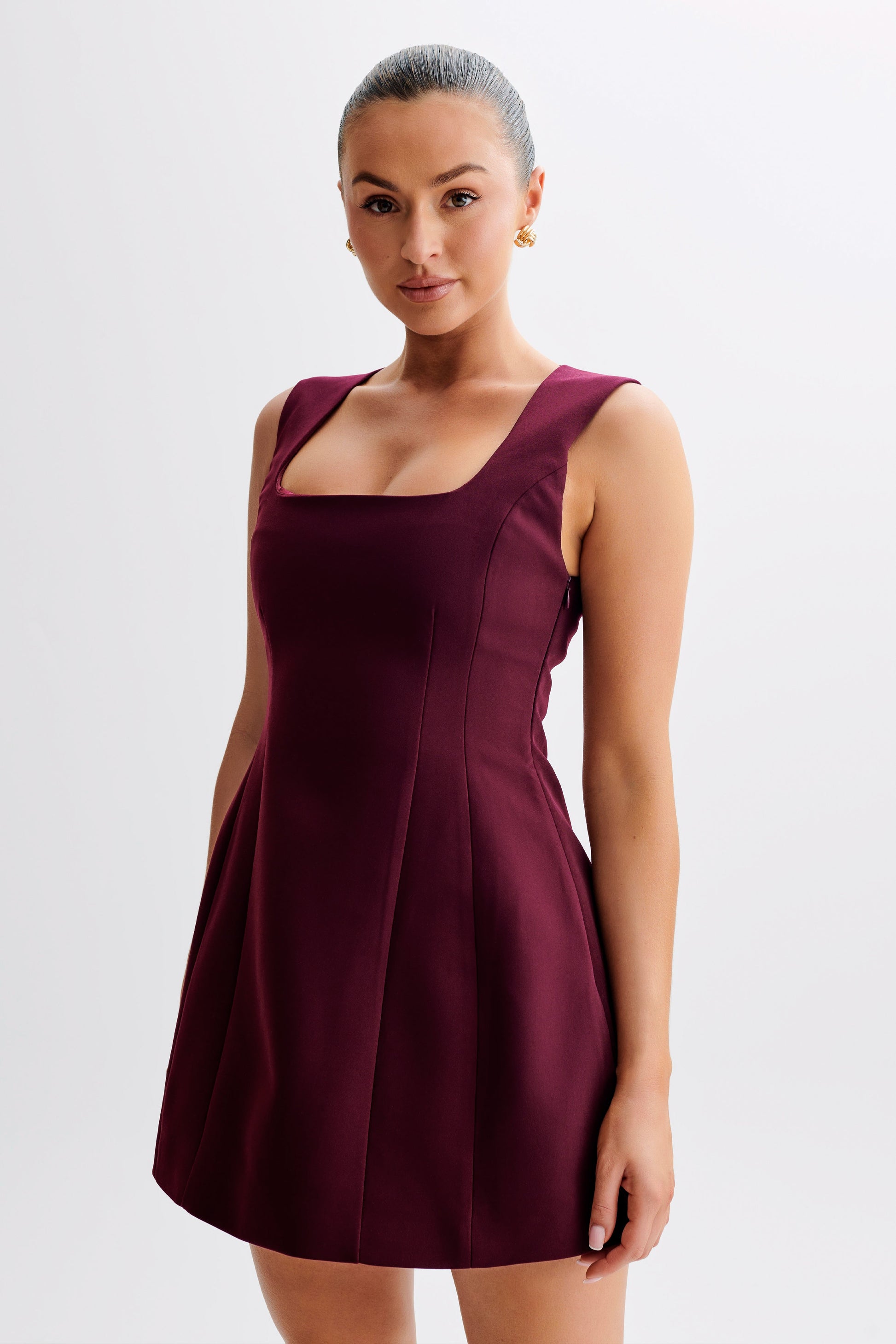 Lysandre Crepe Mini Dress - Plum #8