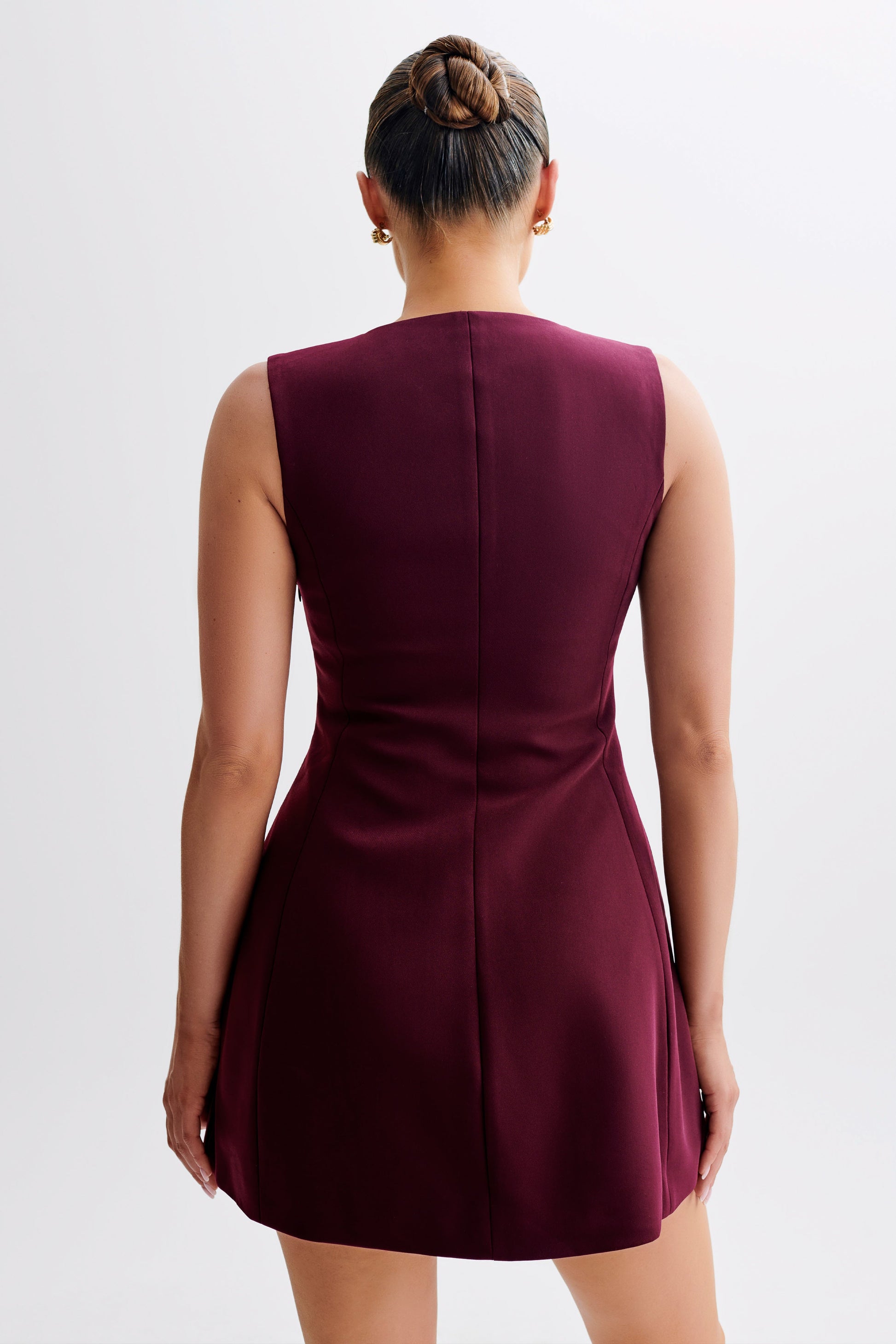 Lysandre Crepe Mini Dress - Plum #3
