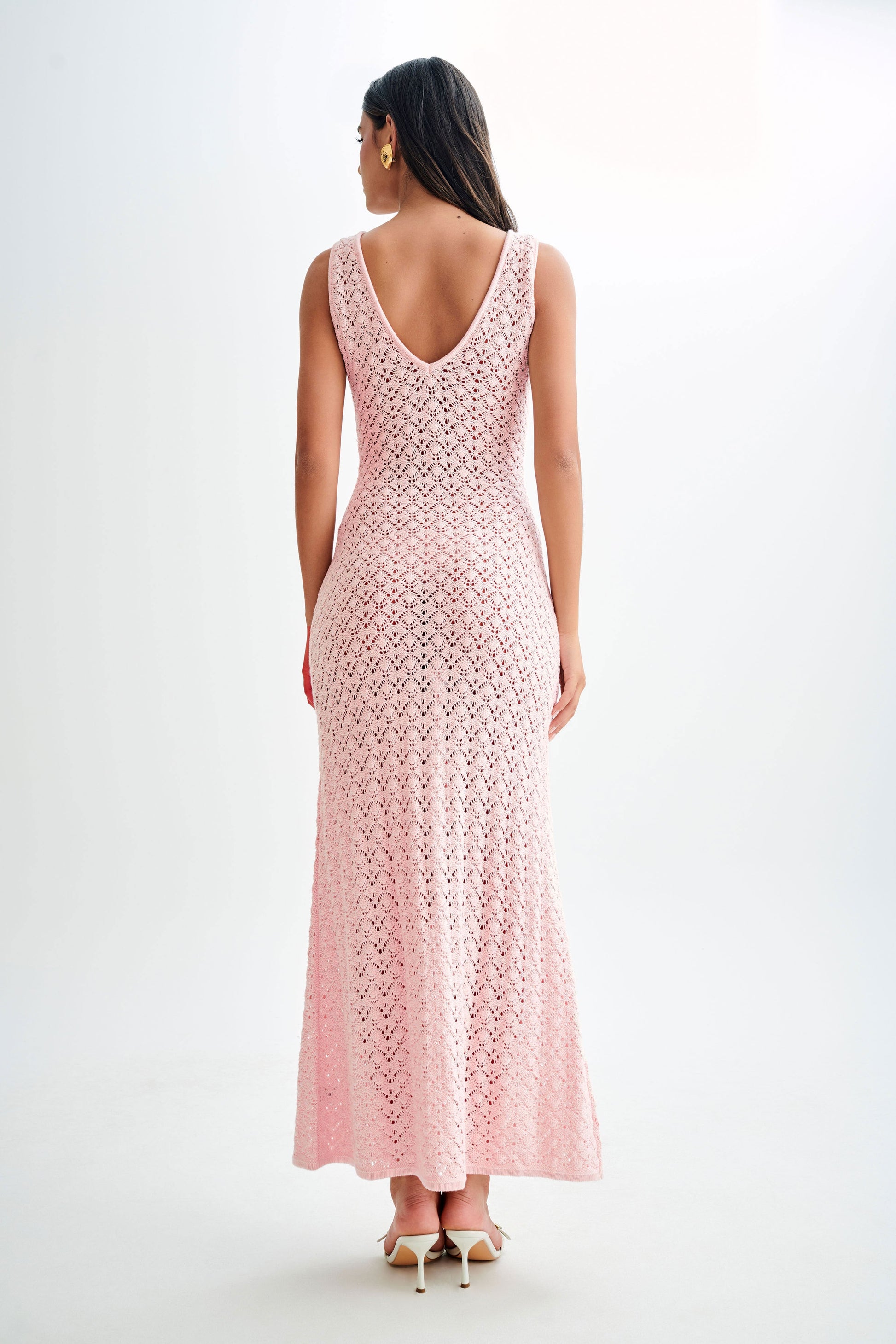 Carter Crochet Sleeveless Maxi Dress - Powder Pink #3