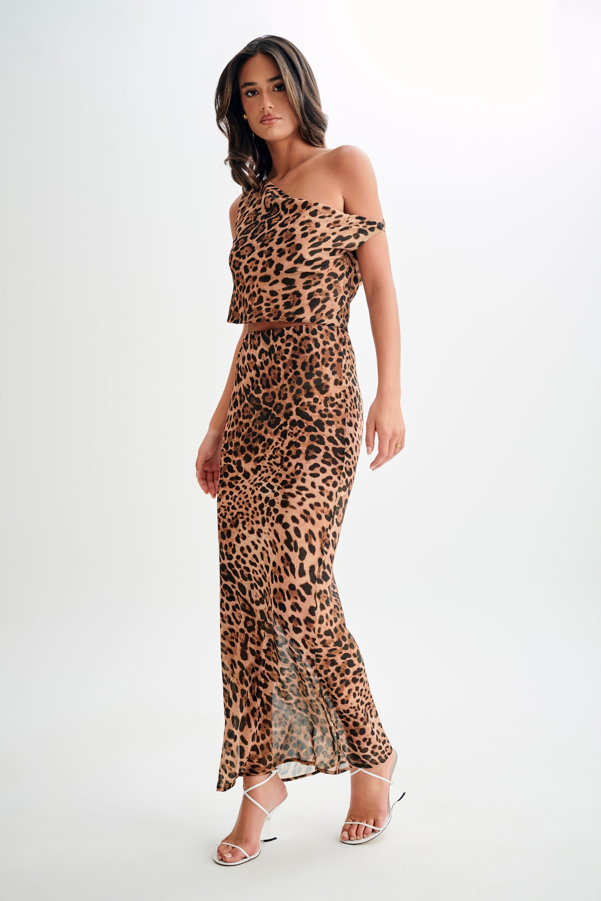 Yvonne Chiffon Maxi Skirt - Leopard Print #6