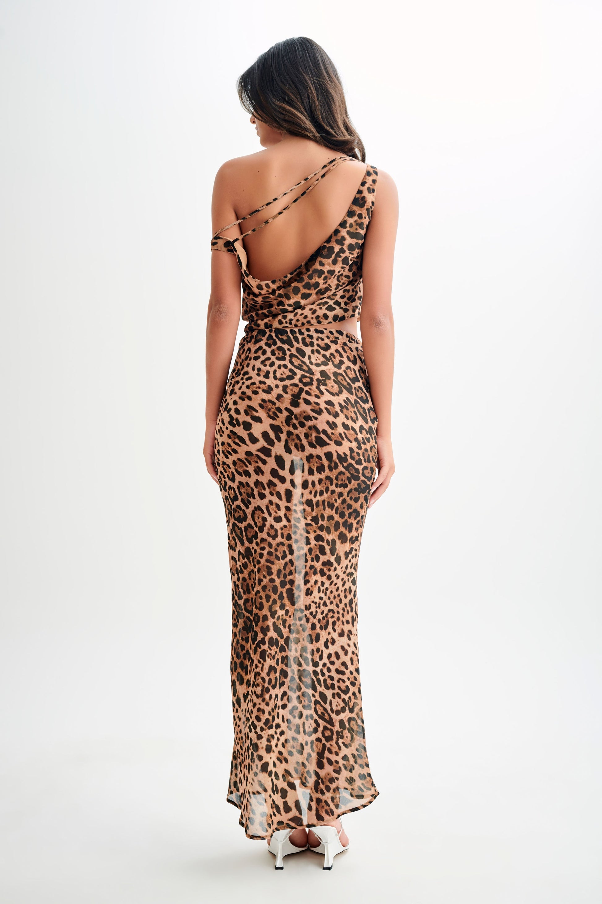 Yvonne Chiffon Off Shoulder Top - Leopard Print #6