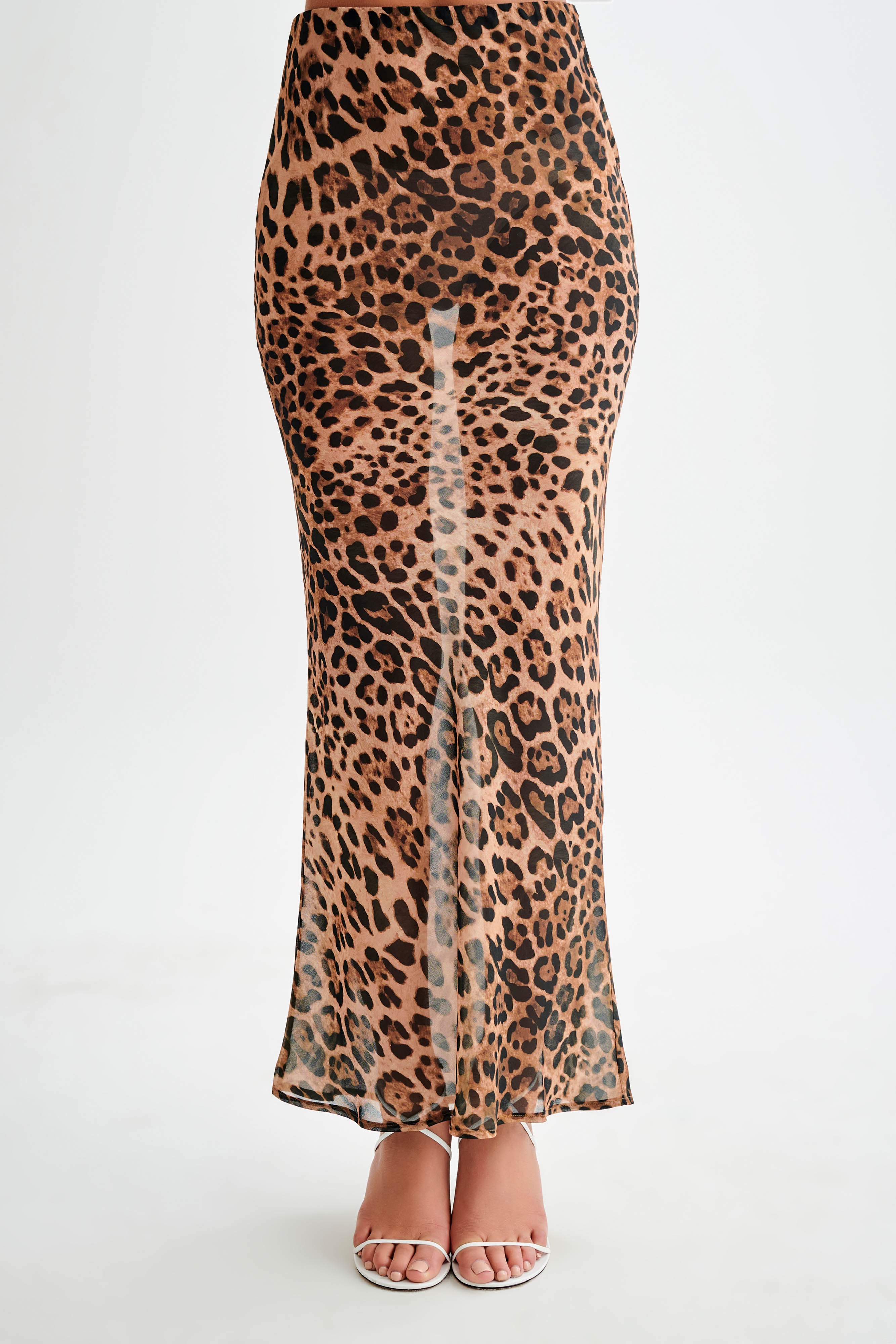 Leopard chiffon maxi skirt best sale