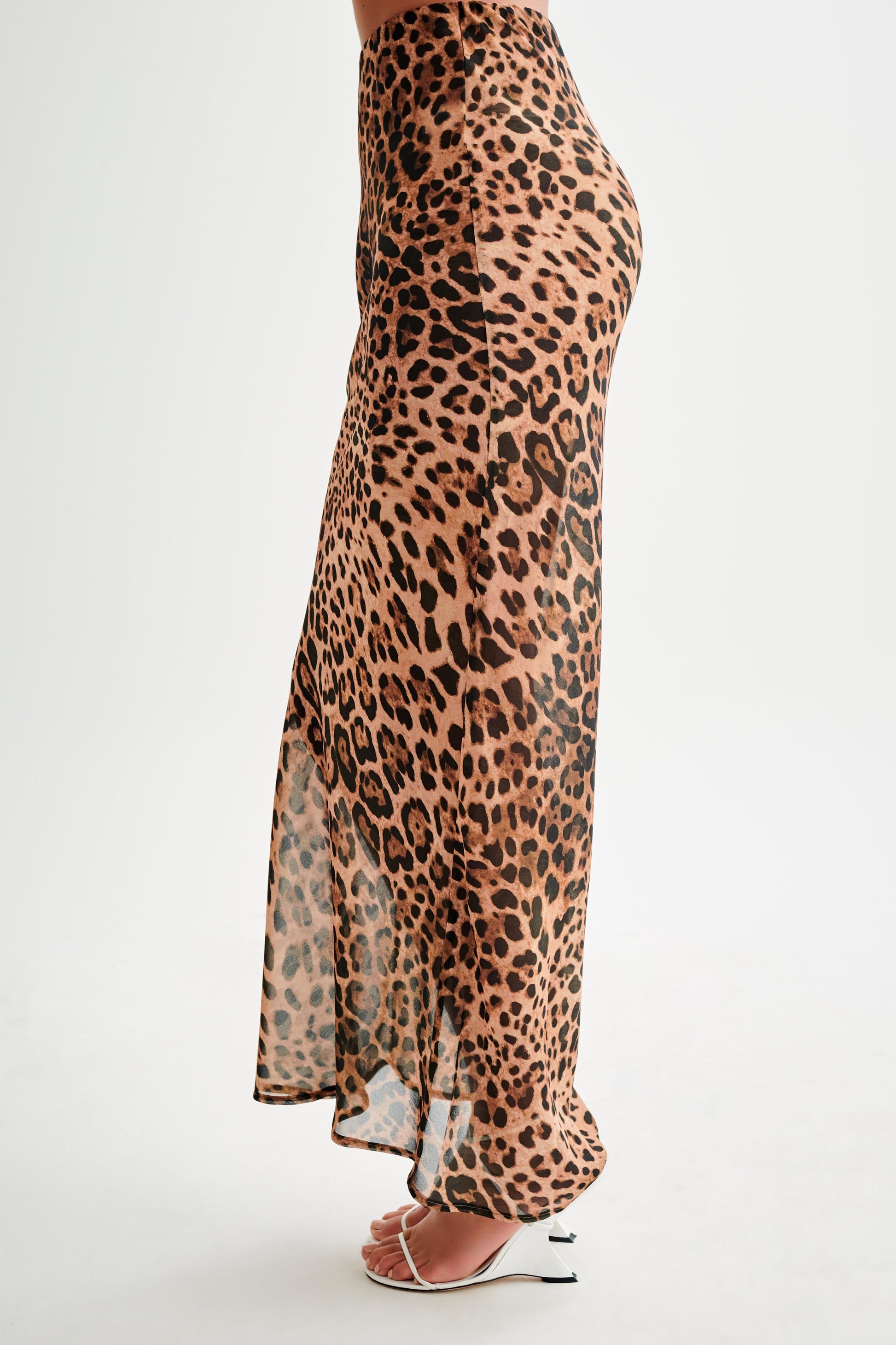 Yvonne Chiffon Maxi Skirt - Leopard Print #8