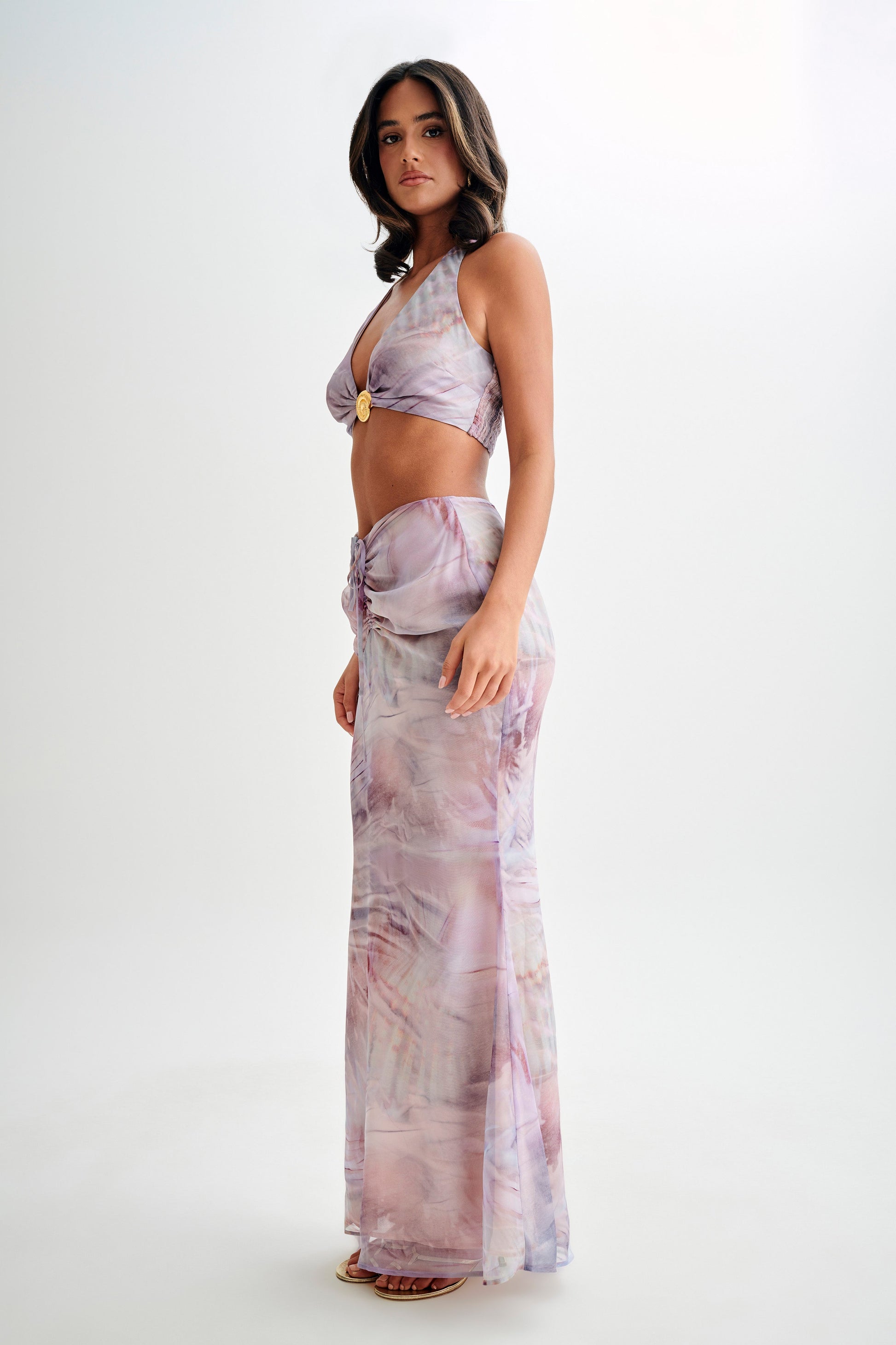 Ursula Shell Hardware Halter Top - Mermaid Shell Print #9