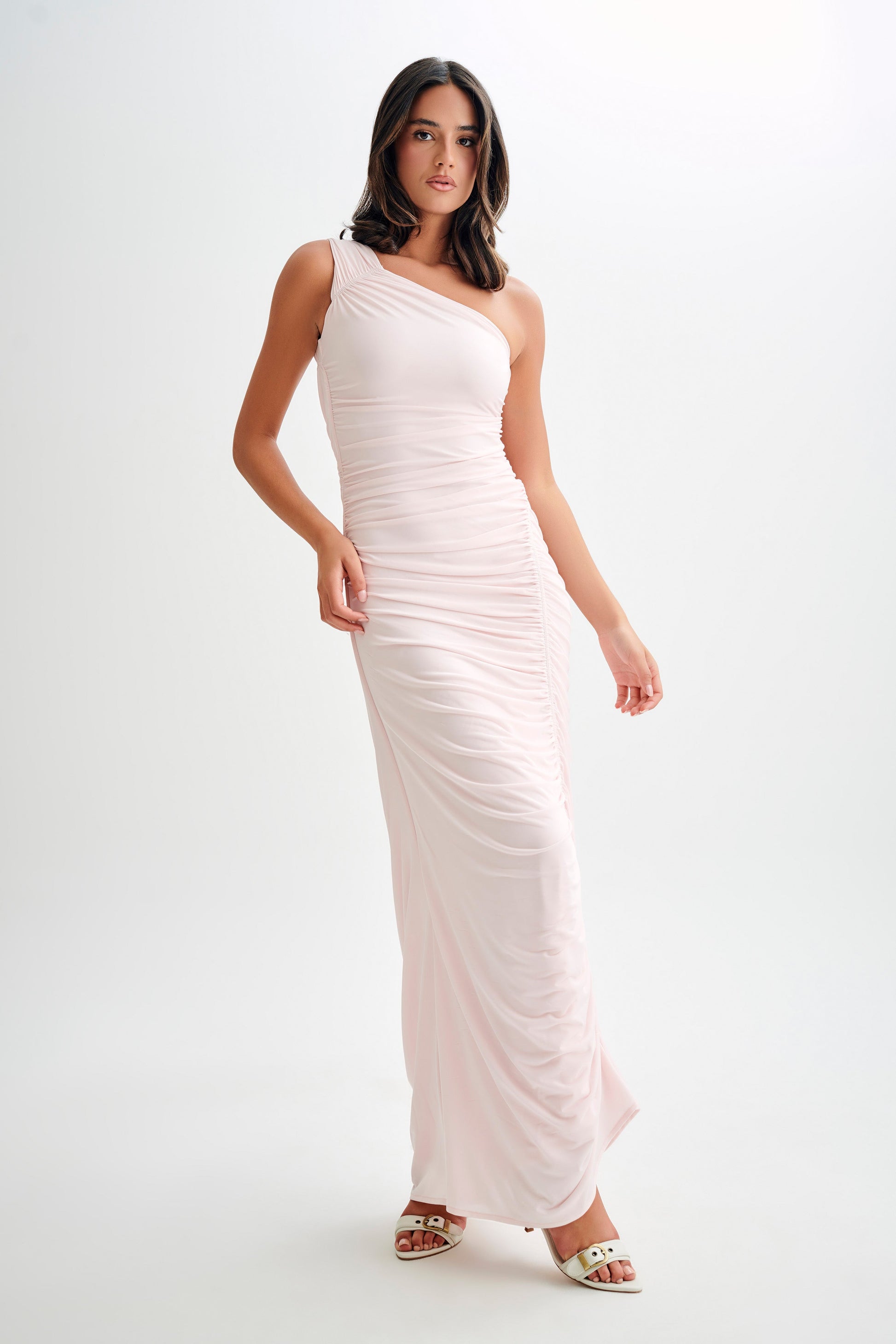 Capri Gathered Slinky Maxi Dress - Powder Pink #6