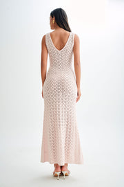 Carter Crochet Sleeveless Maxi Dress - Powder Pink