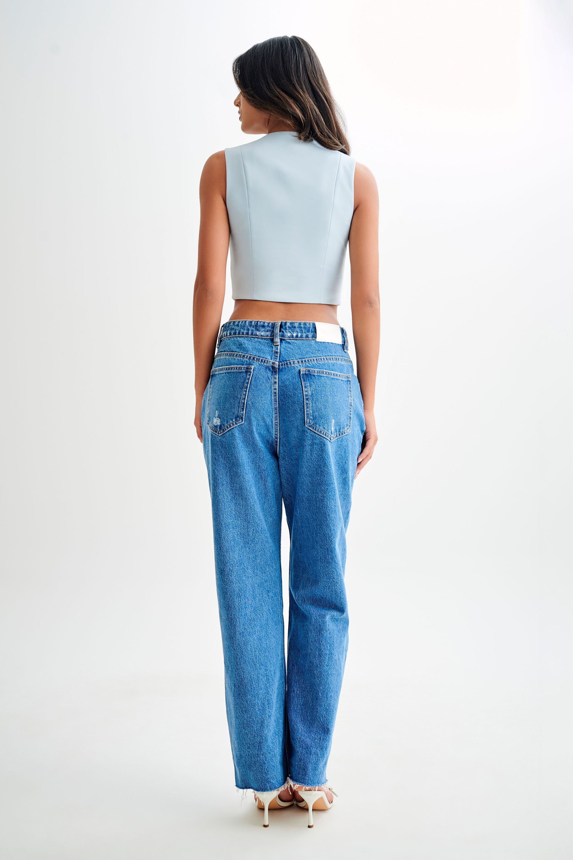 Keely Cotton Sleeveless Top - Sky Blue #6