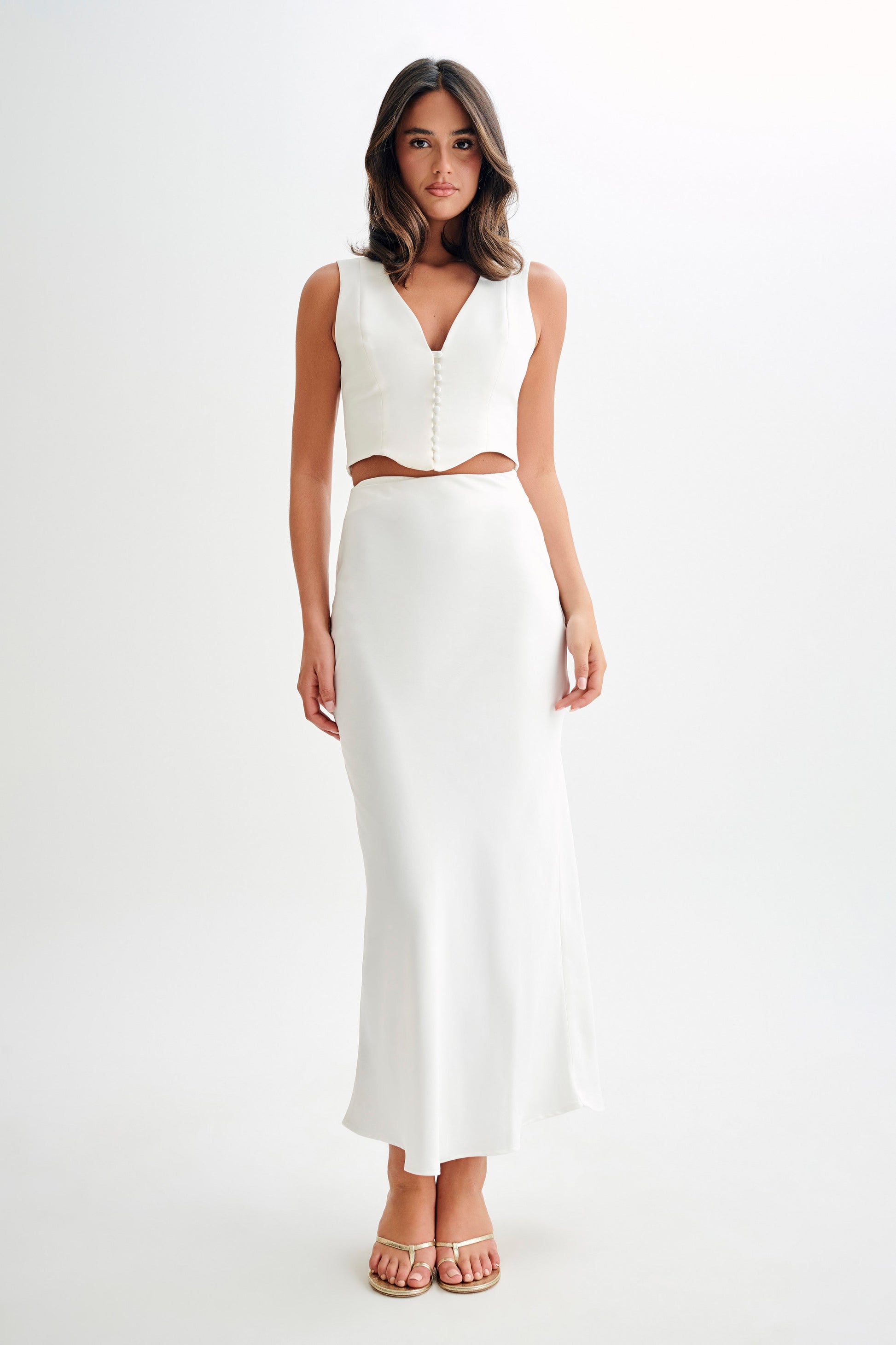 Keely Cotton Sleeveless Top - White #7