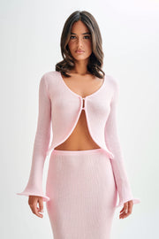 Gigi Long Sleeve Knit Top - Misty Rose