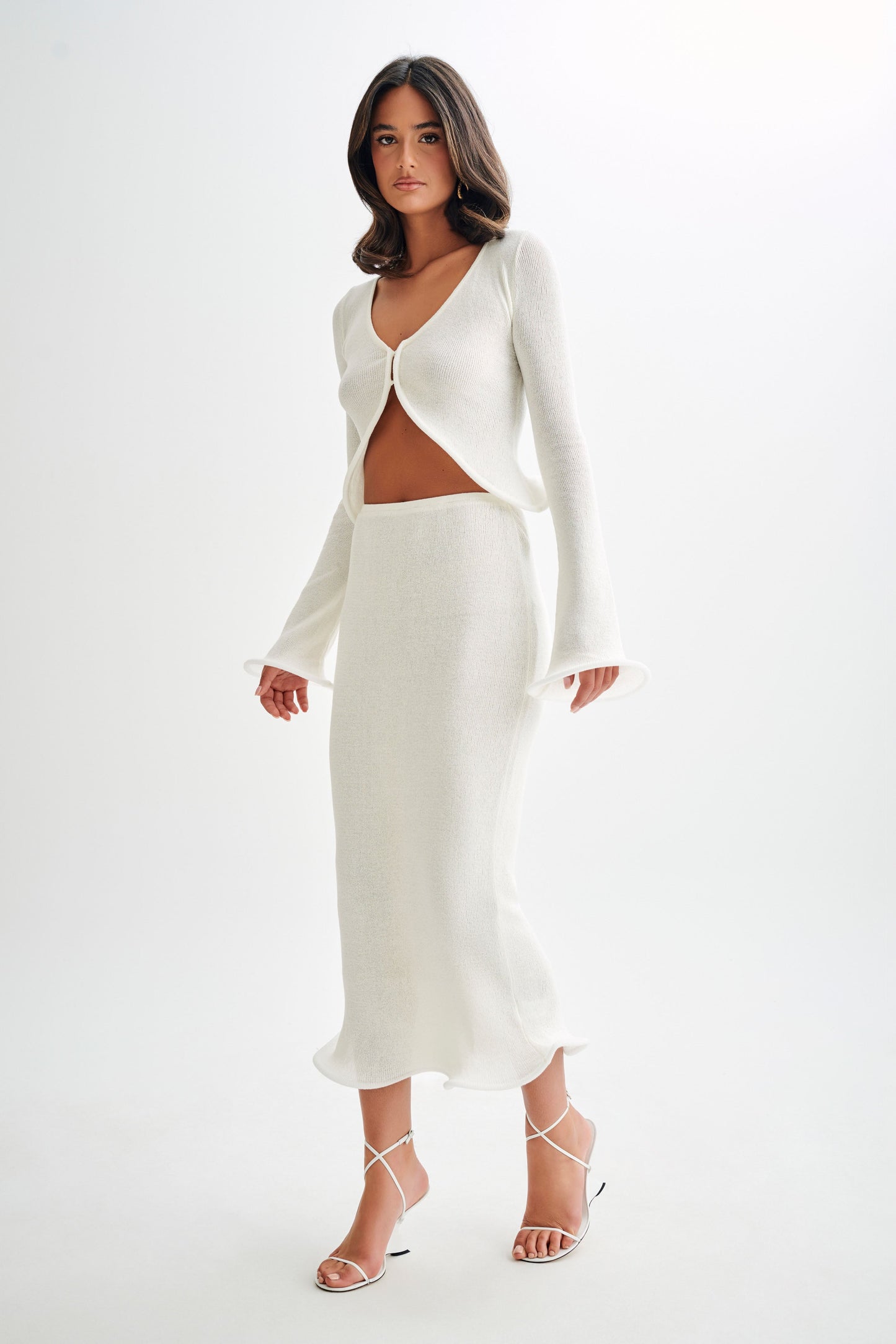 Gigi Knit Midi Skirt - Ivory