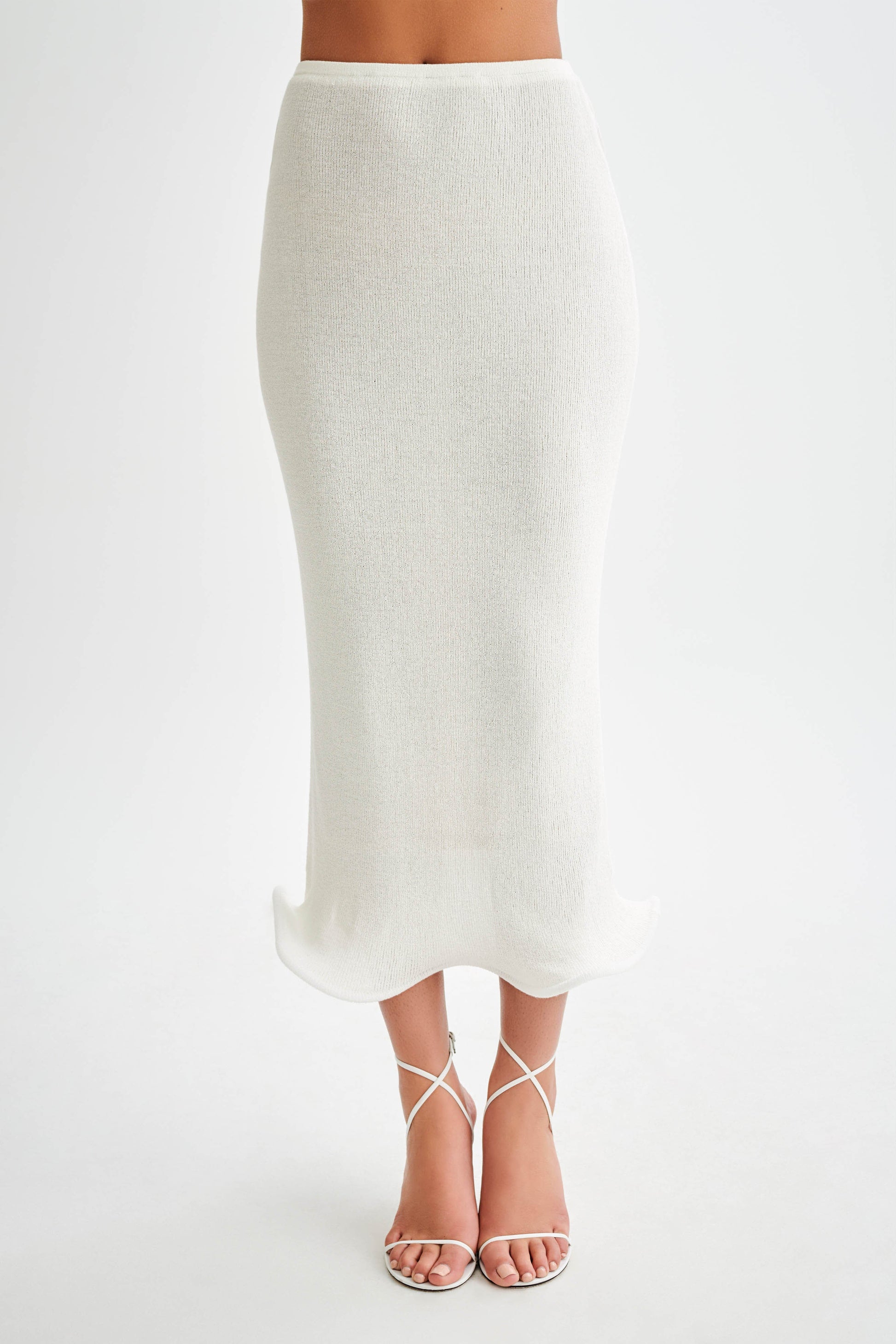 Gigi Knit Midi Skirt - Ivory #2