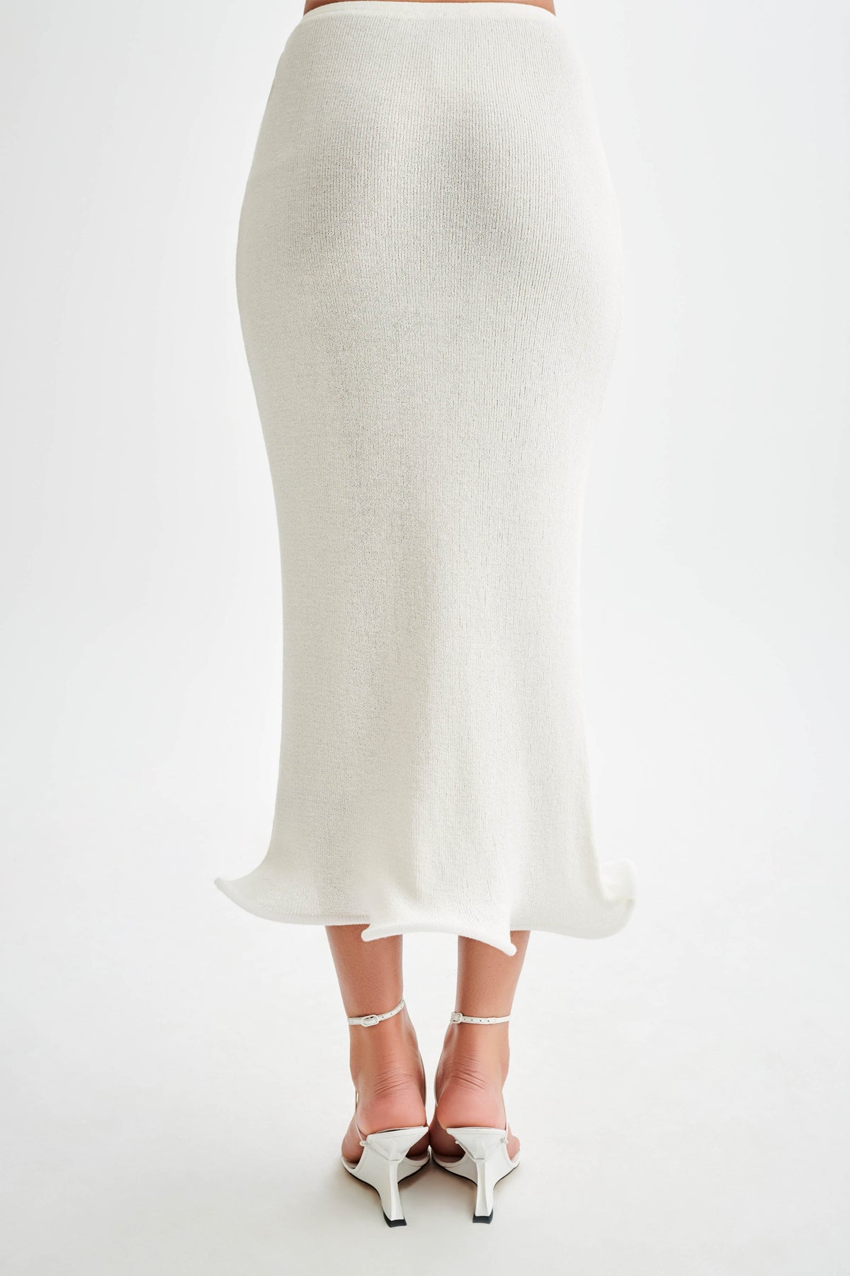 Gigi Knit Midi Skirt - Ivory #3