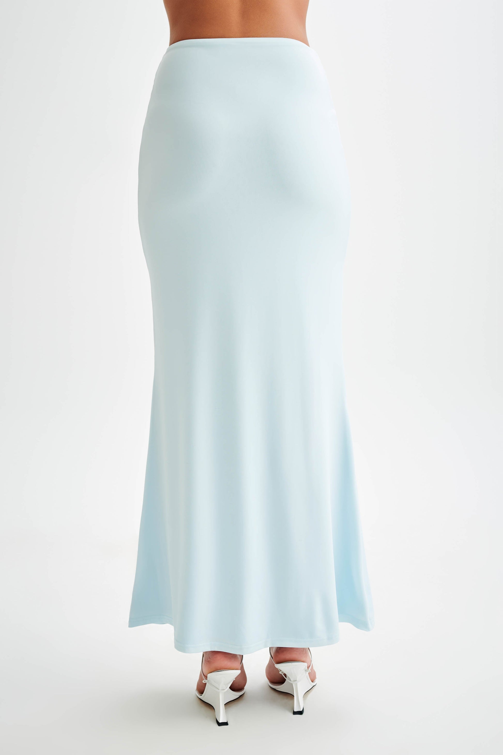Bruna Slinky Fishtail Maxi Skirt - Sky Blue #2