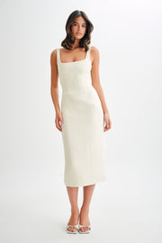 Calder Tweed Midi Dress - Ivory