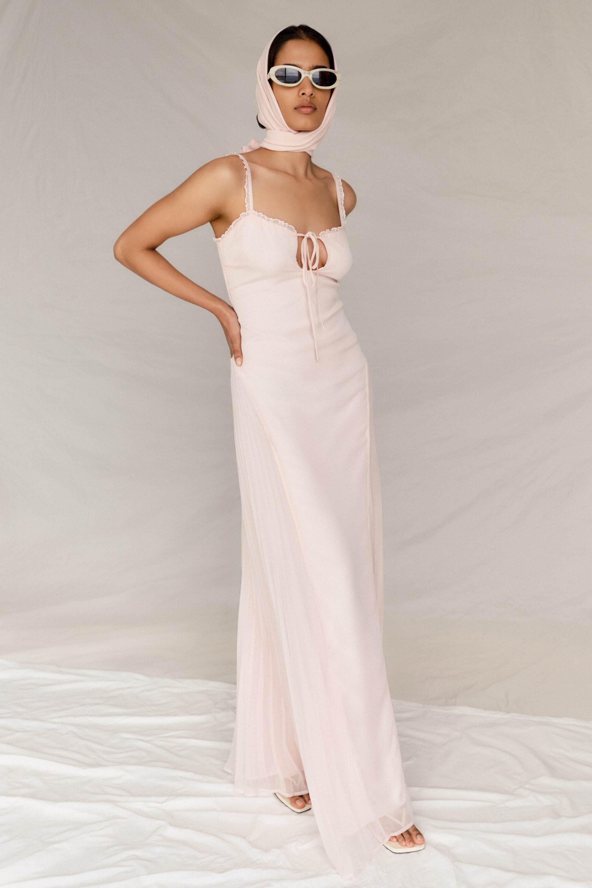 Saira Chiffon Maxi Dress - Powder Pink #7