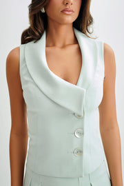 Berkley Suiting Waistcoat With Cowl - Pastel Green