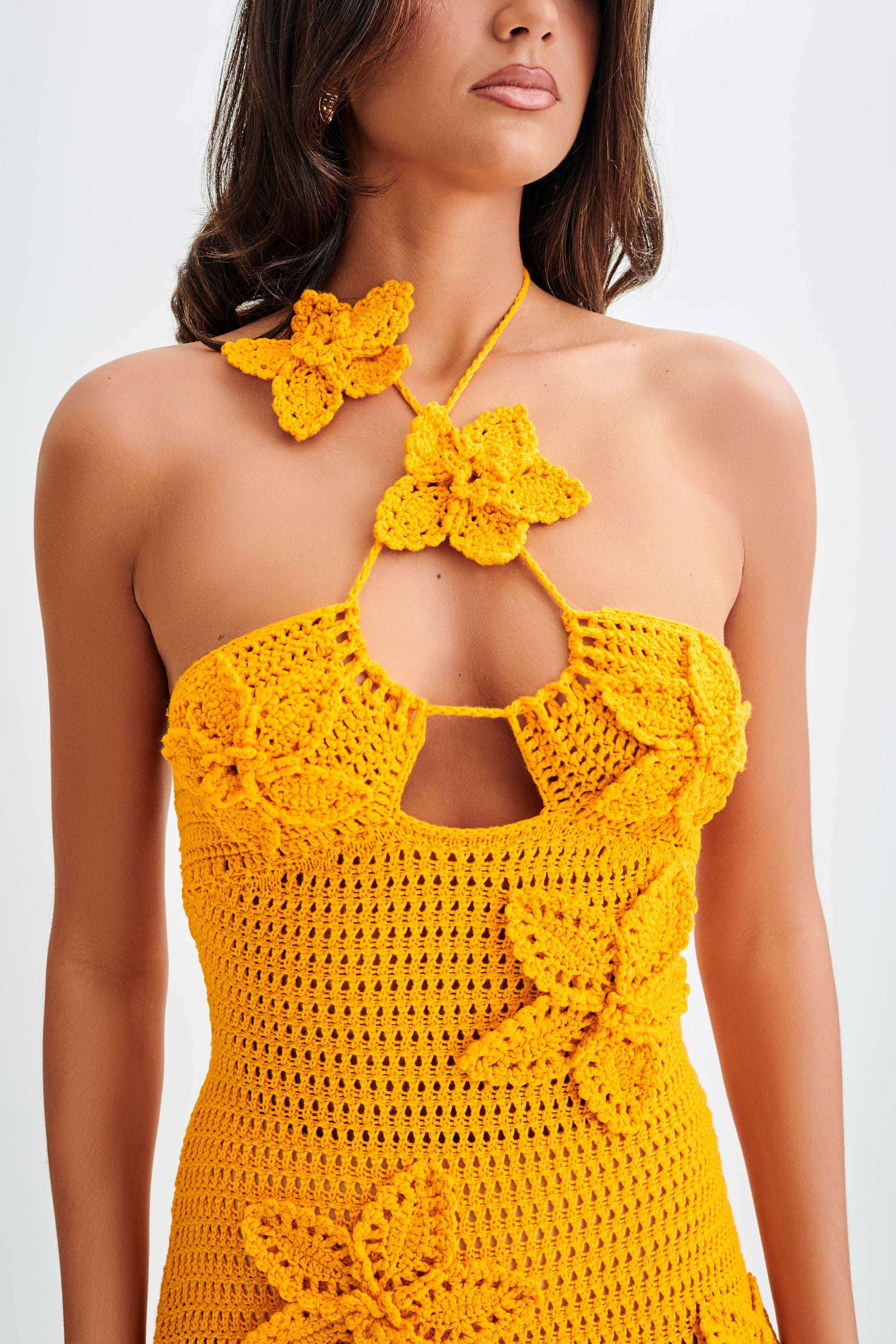 Kyla Floral Crochet Maxi Dress - Orange Sherbet #5