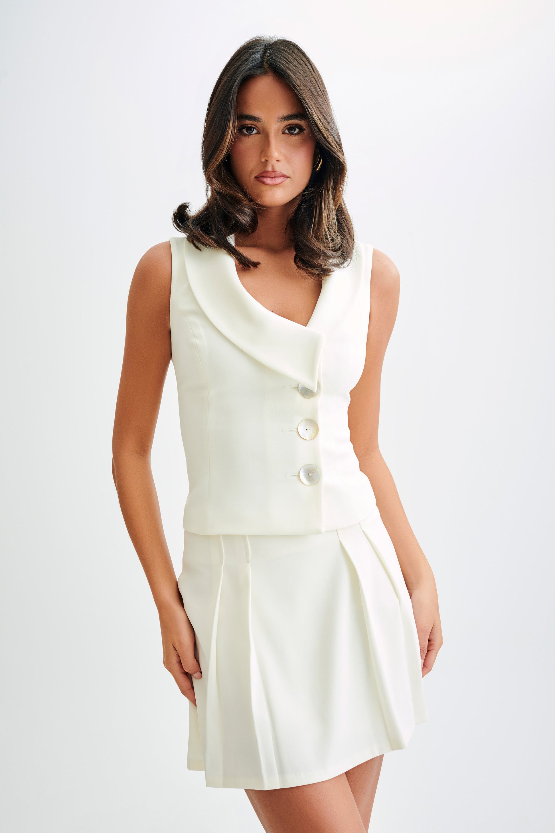 Berkley Suiting Mini Skirt - Ivory #9