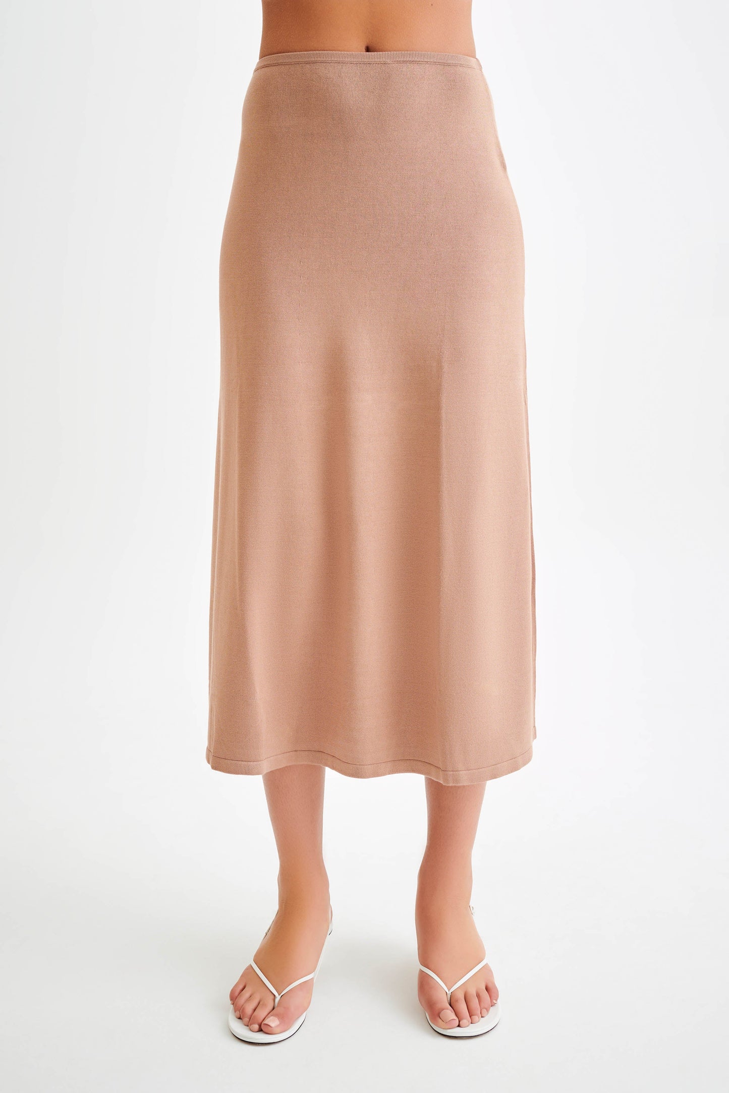 Diedre A-Line Knit Maxi Skirt - Pecan