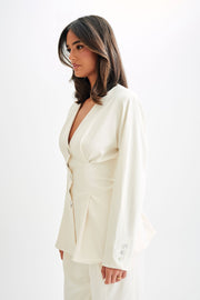 Kendall Balloon Sleeve Jacket - Ivory