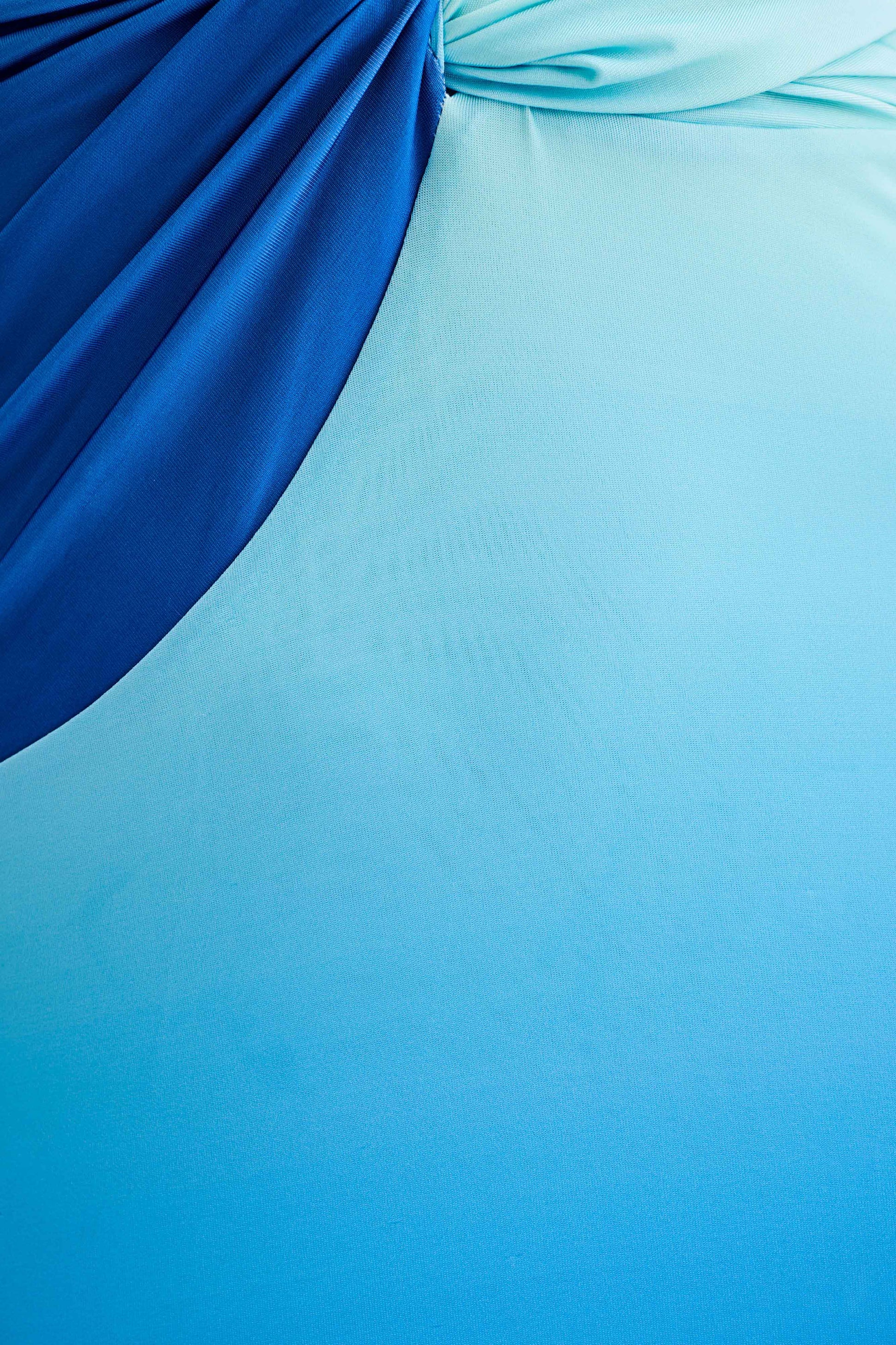 Stella Draped Slinky Maxi Dress - Ombre Blue #8