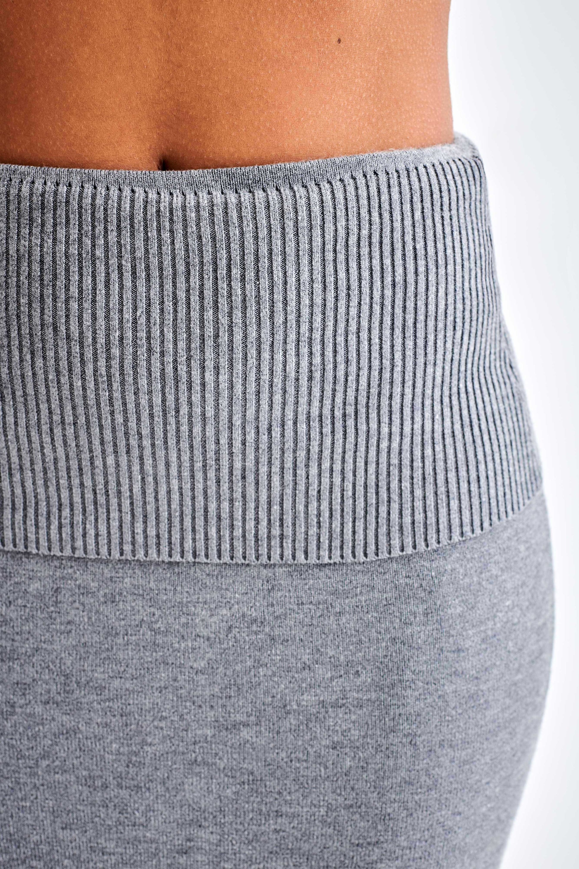 Karlie Knit Maxi Skirt With Ribbed Waist - Charcoal Marle #10