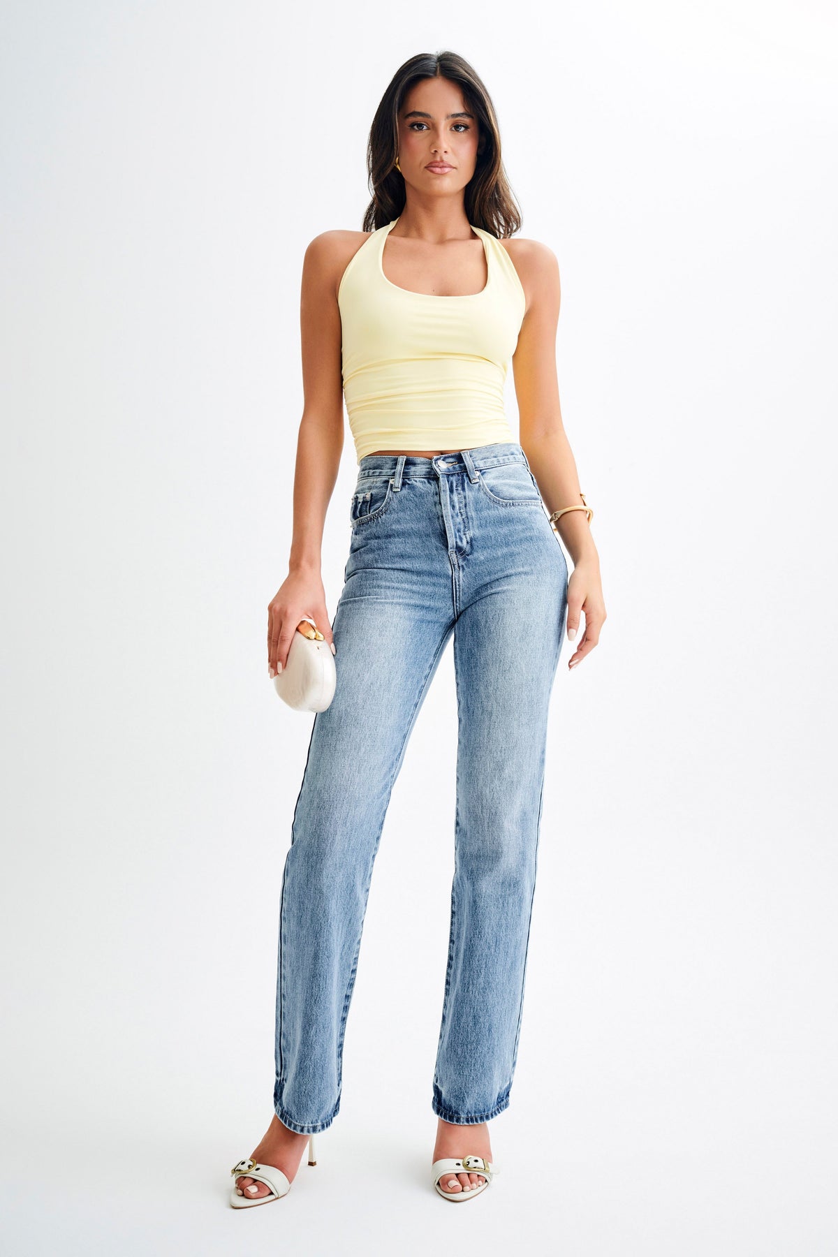 Marie Recycled Halter Top - Lemon Sherbet #5