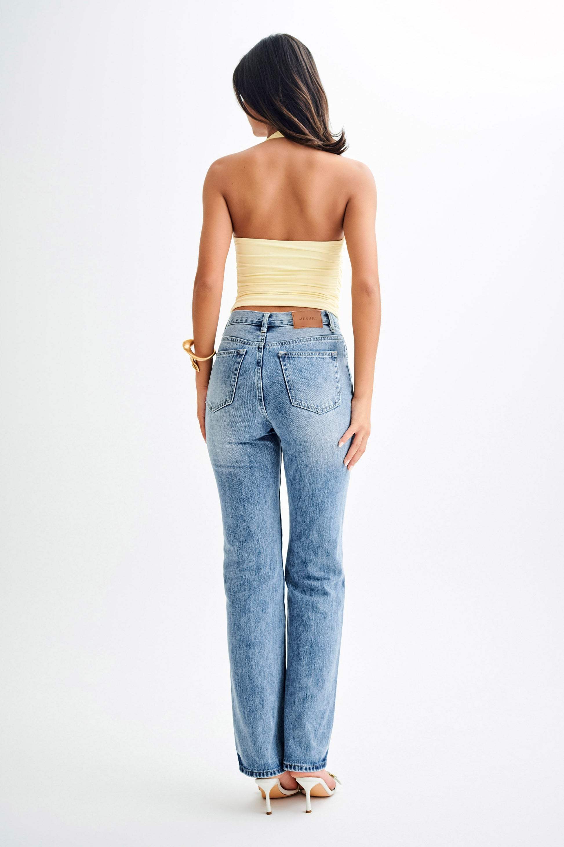 Marie Recycled Halter Top - Lemon Sherbet #6