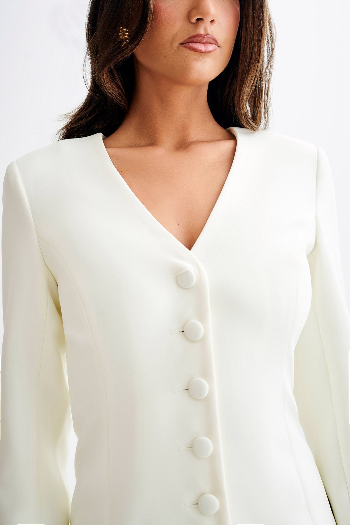 Hurley Long Sleeve Blazer Mini Dress - Ivory #4