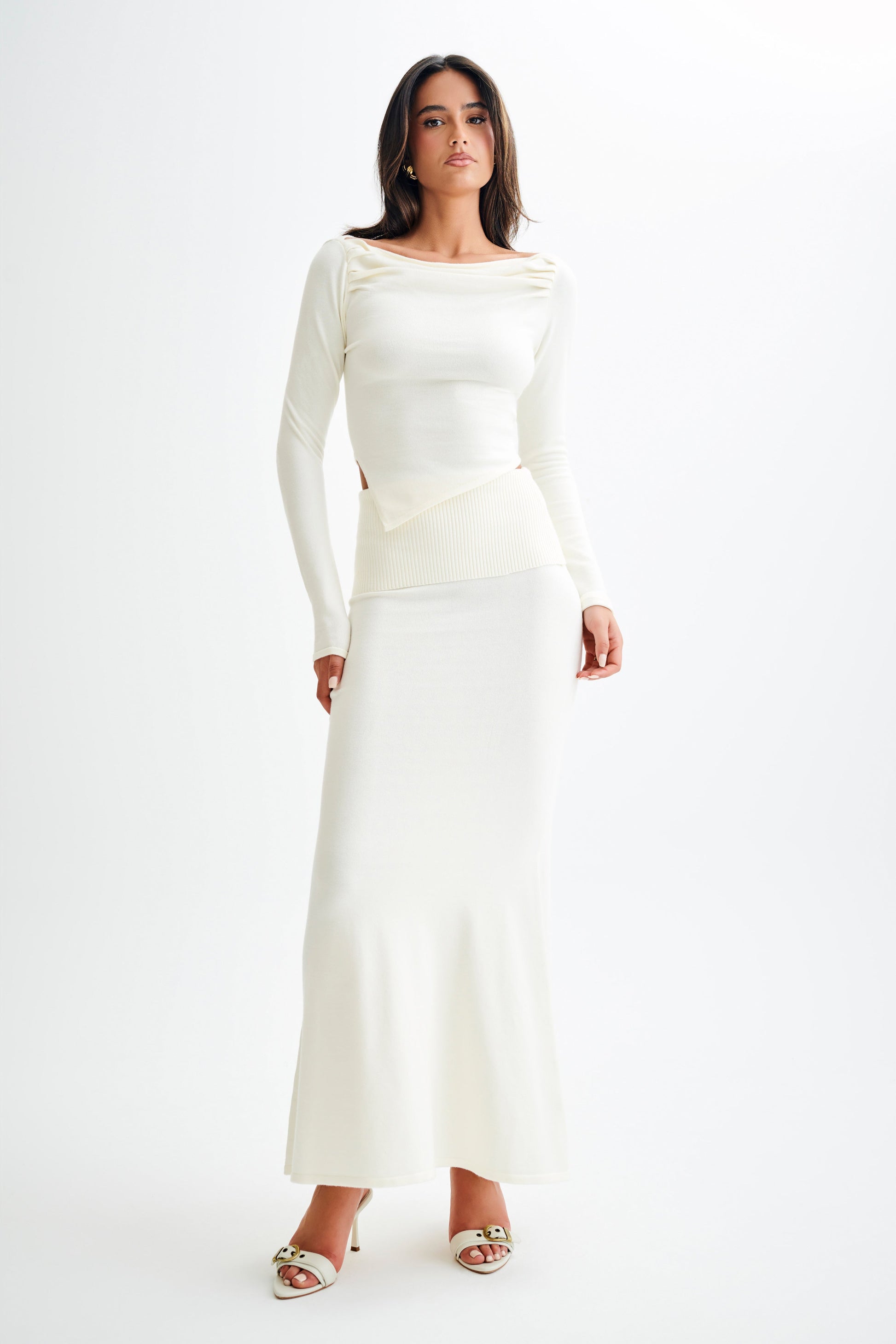 Karlie Off Shoulder Knit Top - Ivory #6