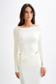 Karlie Off Shoulder Knit Top - Ivory