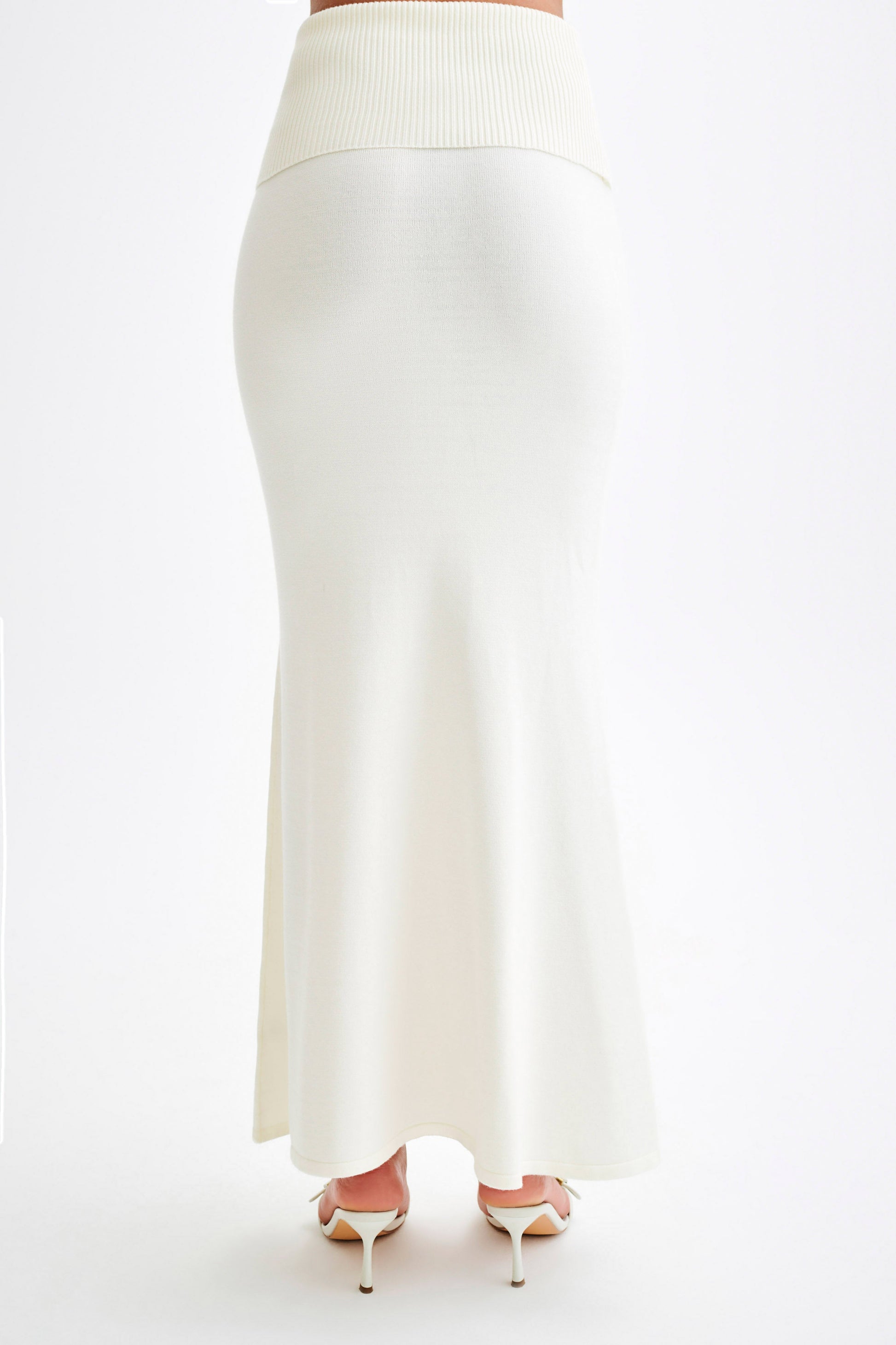 Karlie Knit Maxi Skirt With Ribbed Waist - Ivory #4