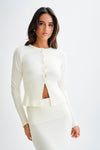 Reese Fitted Knit Cardigan - Ivory