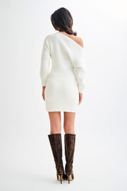 Rafferty Boat Neck Knit Mini Dress - Ivory