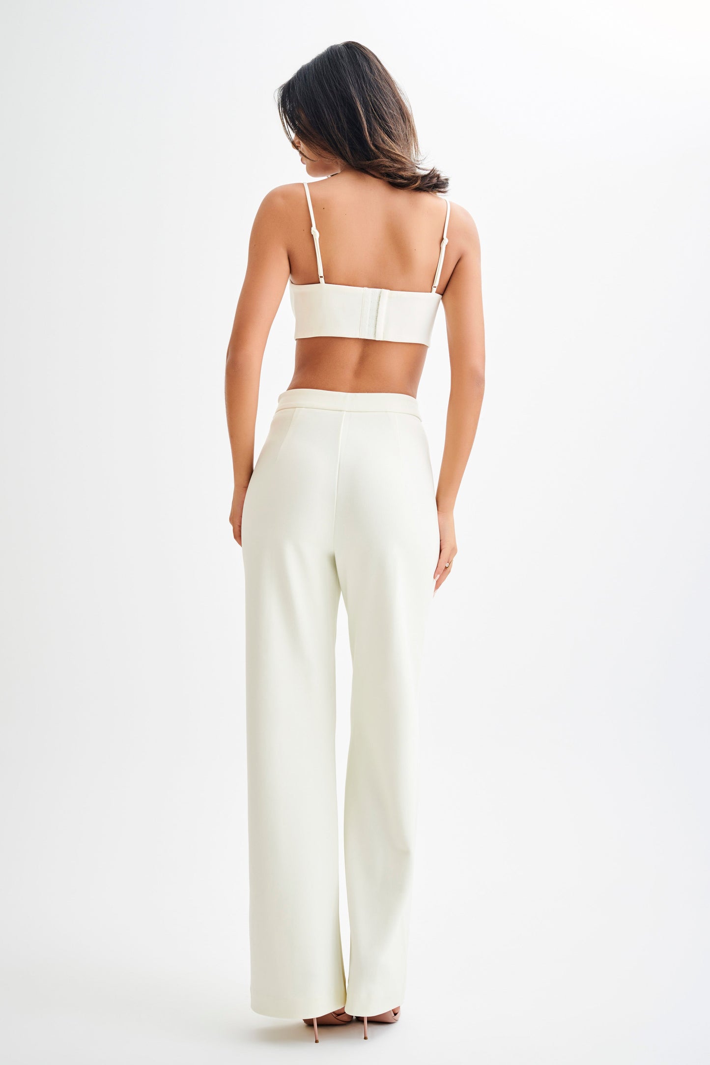 Antonia Pleated Wide Leg Pants - Ivory