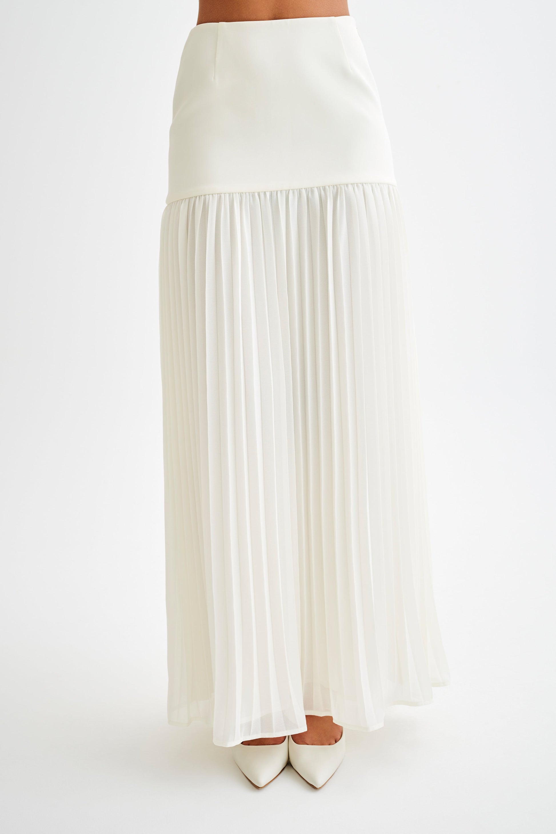 Jillian Pleated Maxi Skirt - Ivory #2