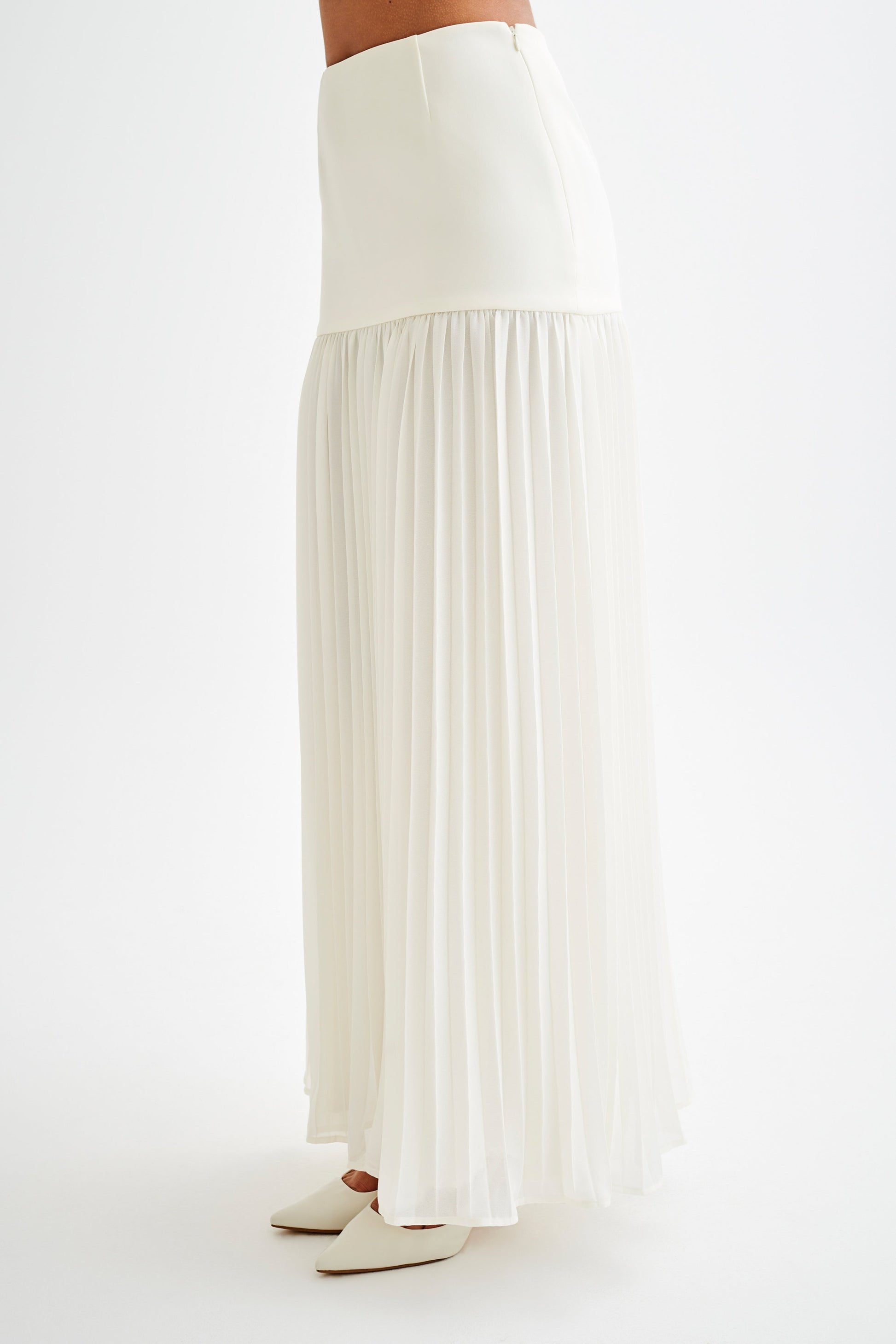 Jillian Pleated Maxi Skirt - Ivory #9