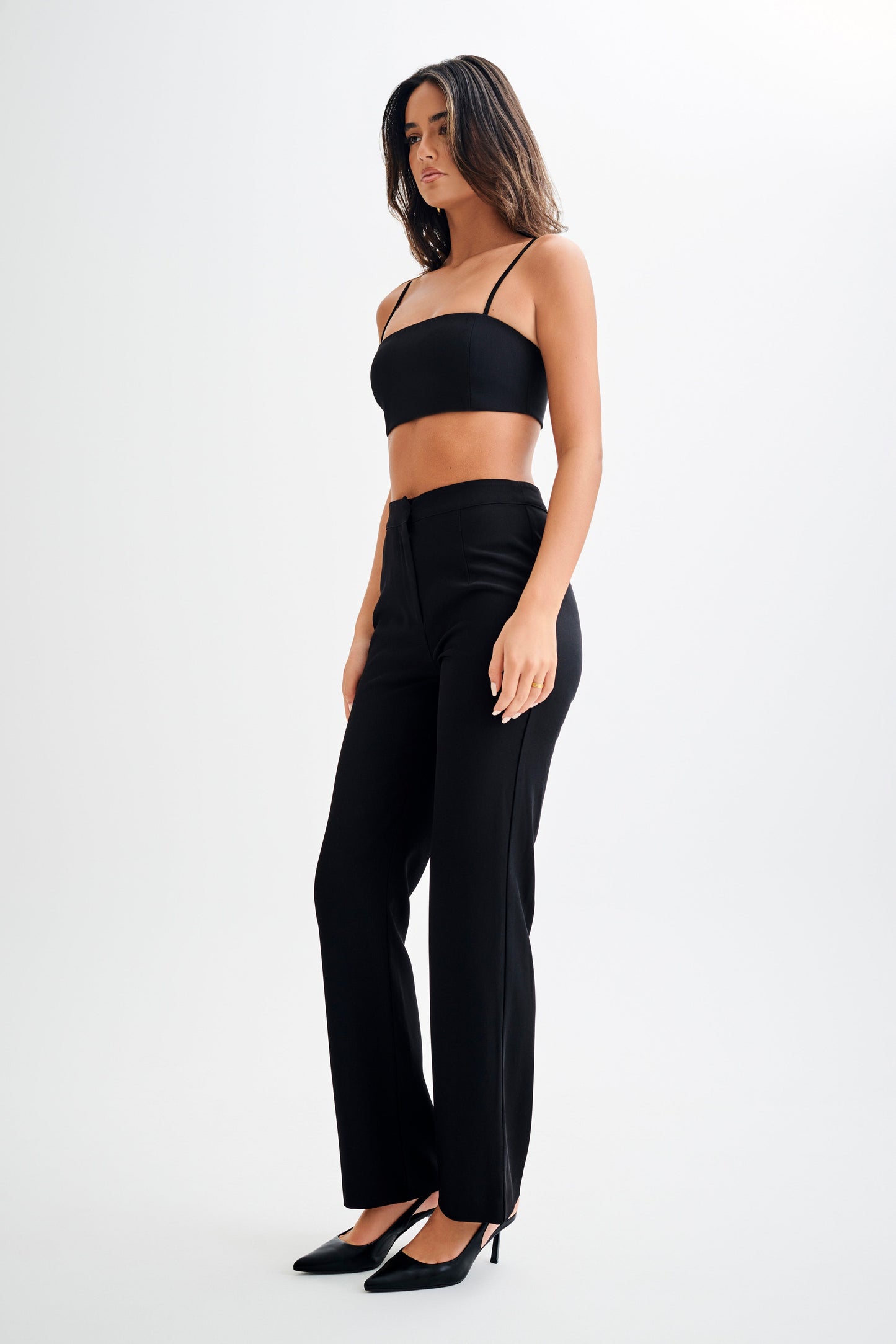 Perry Suiting Crop Top - Black